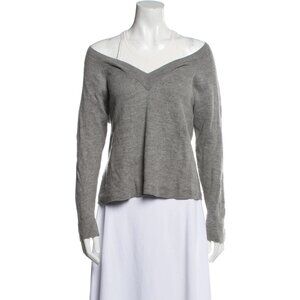 T By Alexander Wang Wool V-Neck Sweater With Inner White Faux Ribbed Tank